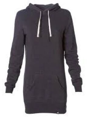 80Eighty Women's Charcoal Hooded Longline Pullover Sweatshirt Dress